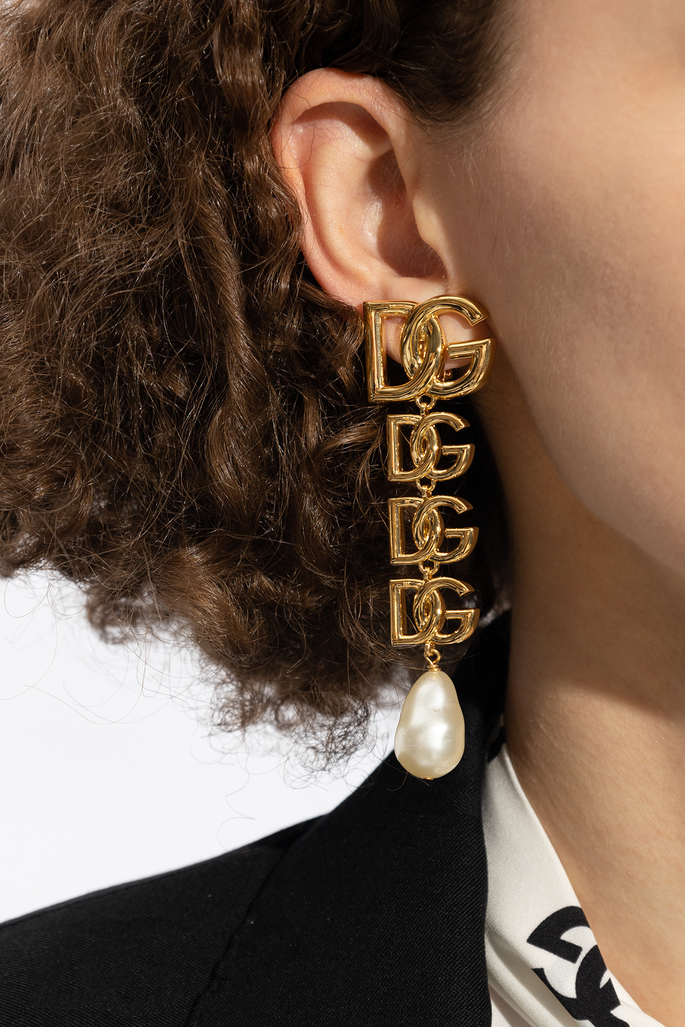 Gold Drop clip-on earrings Dolce & Gabbana - Vitkac GB